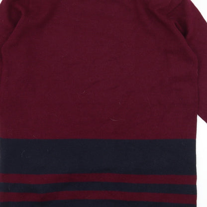 Country Club Womens Purple Striped Knit Pullover Jumper Size M