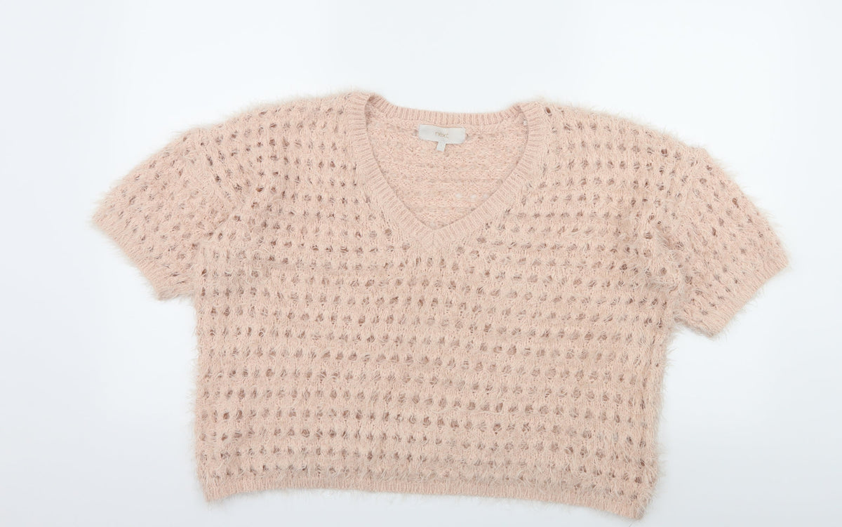Next Womens Pink  Knit Pullover Jumper Size L