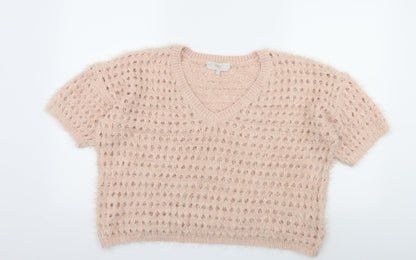 Next Womens Pink  Knit Pullover Jumper Size L