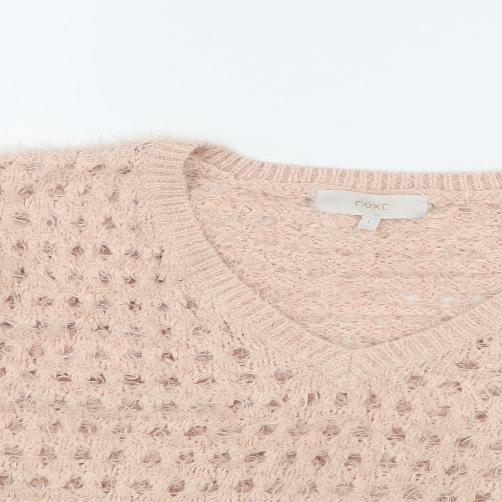 Next Womens Pink  Knit Pullover Jumper Size L