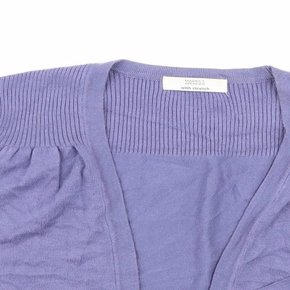 Marks and Spencer Womens Purple  Knit Cardigan Jumper Size 14