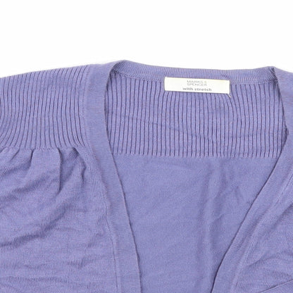 Marks and Spencer Womens Purple  Knit Cardigan Jumper Size 14