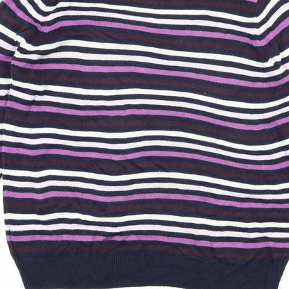 Marks and Spencer Womens Purple Striped Knit Pullover Jumper Size 12