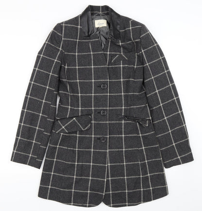 Linea Womens Grey   Overcoat Coat Size 10