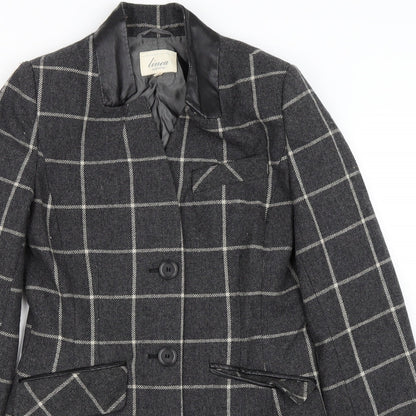 Linea Womens Grey   Overcoat Coat Size 10