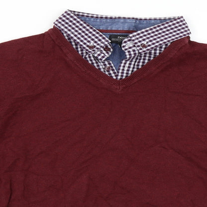 NEXT Mens Red   Pullover Jumper Size L