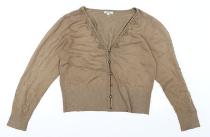 Text Womens Beige   Pullover Jumper Size M