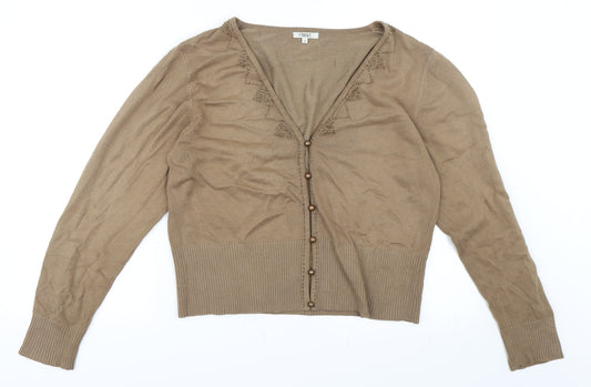 Text Womens Beige   Pullover Jumper Size M