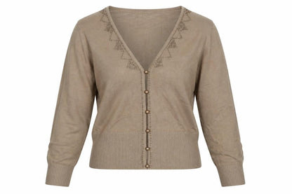 Text Womens Beige   Pullover Jumper Size M