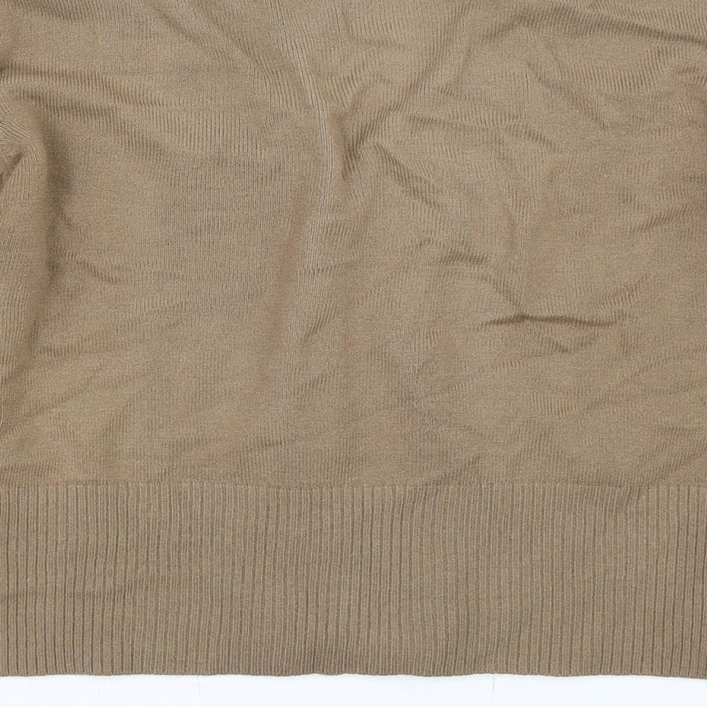 Text Womens Beige   Pullover Jumper Size M