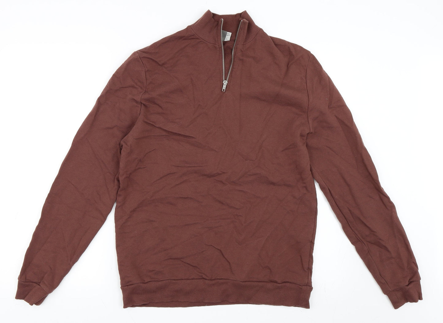 Womens UK Size S ASOS Brown Henley Sweatshirt