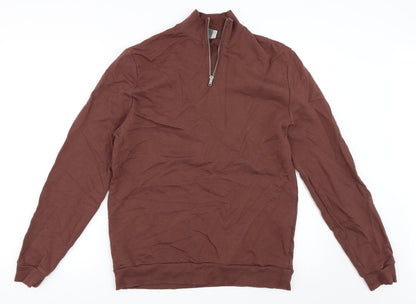 Womens UK Size S ASOS Brown Henley Sweatshirt