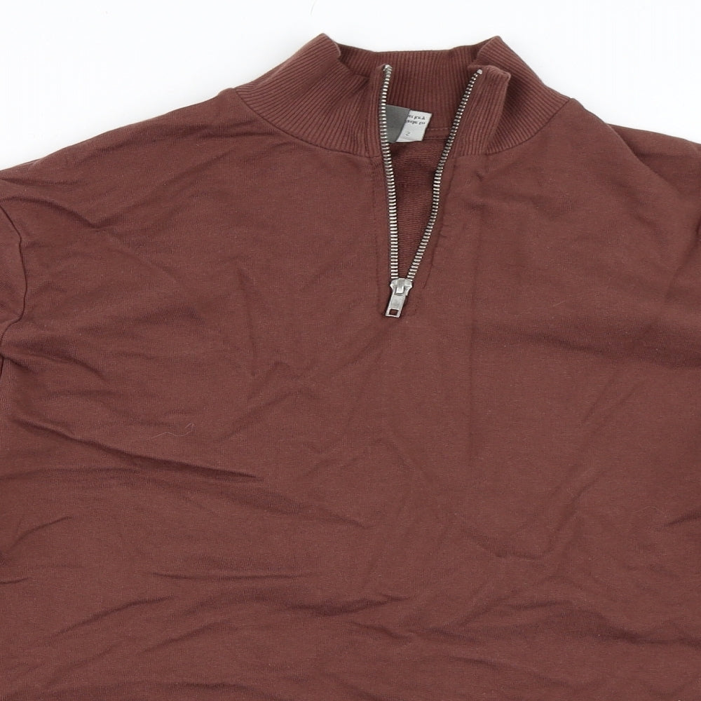 Womens UK Size S ASOS Brown Henley Sweatshirt