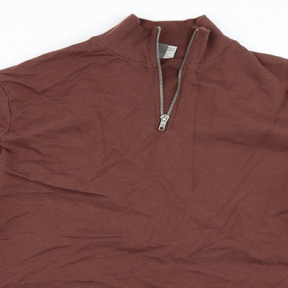 Womens UK Size S ASOS Brown Henley Sweatshirt