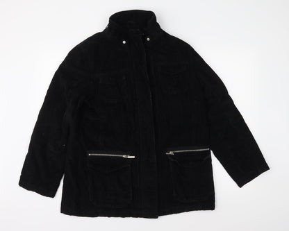 Maine Womens Black  Corduroy Jacket Coat Size 14