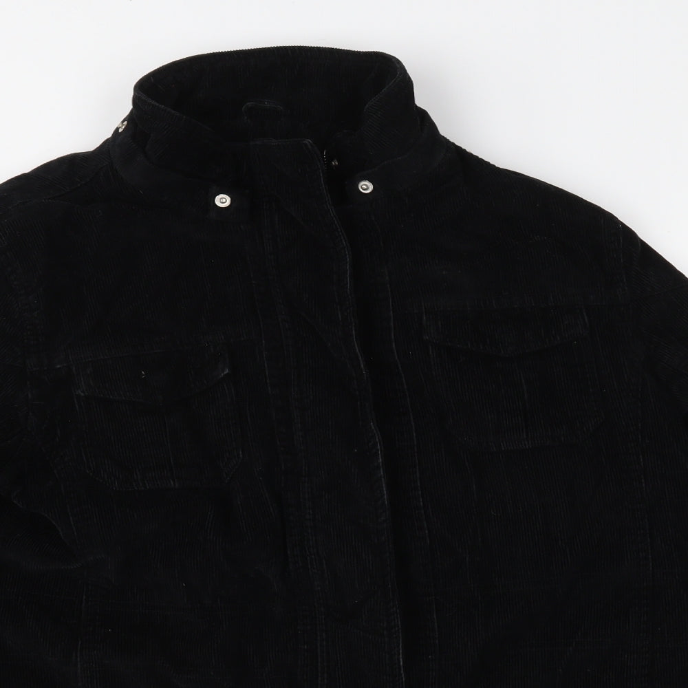 Maine Womens Black  Corduroy Jacket Coat Size 14