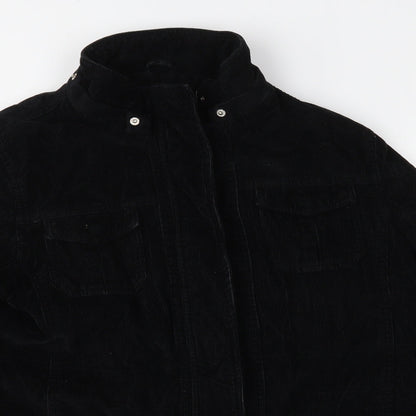 Maine Womens Black  Corduroy Jacket Coat Size 14
