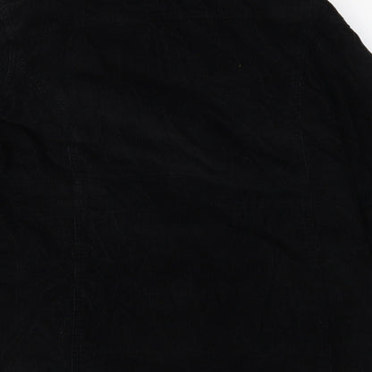 Maine Womens Black  Corduroy Jacket Coat Size 14