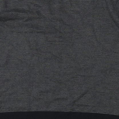 Autograph Mens Grey Striped Knit Pullover Jumper Size M