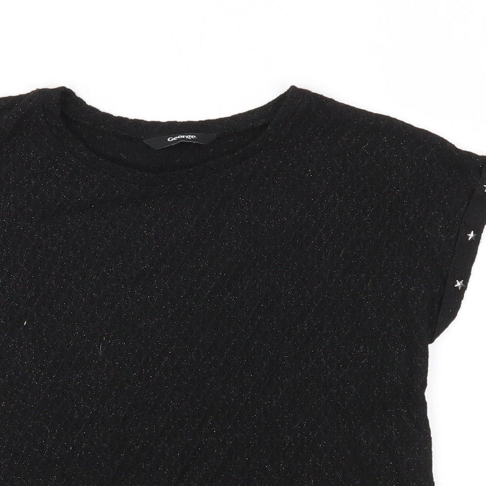 George Girls Black  Knit Pullover Jumper Size 8-9 Years