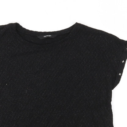 George Girls Black  Knit Pullover Jumper Size 8-9 Years