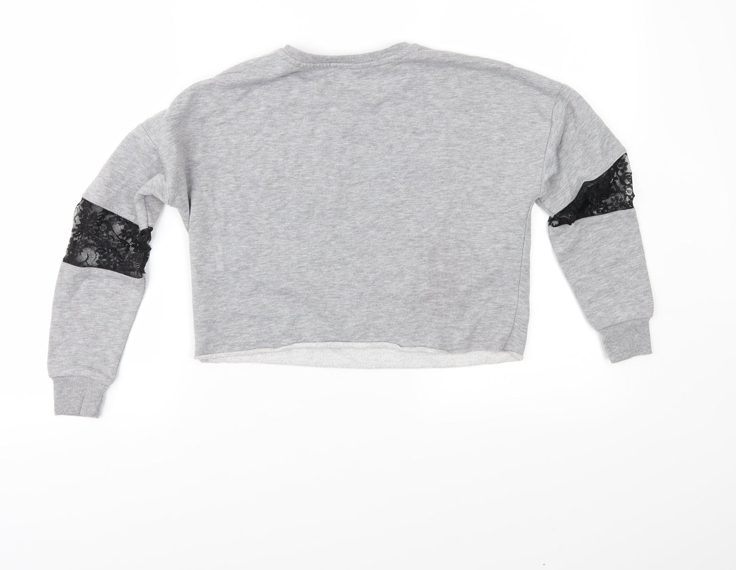 Candy Couture Girls Grey  Jersey Pullover Sweatshirt Size 10 Years