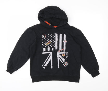Bon Prix Boys Black  Jersey Pullover Hoodie Size 12-13 Years