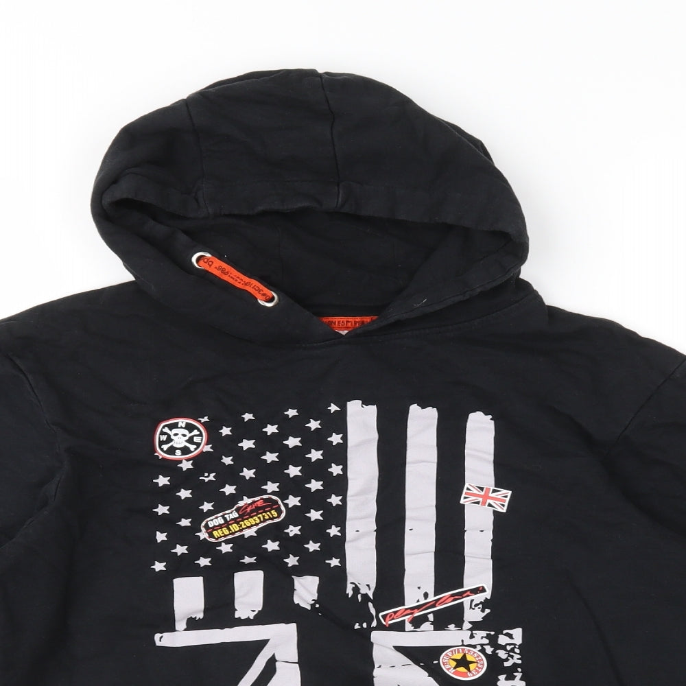 Bon Prix Boys Black  Jersey Pullover Hoodie Size 12-13 Years