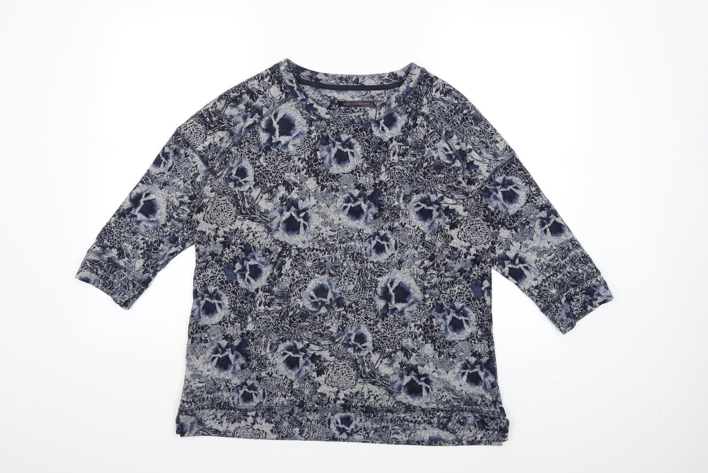 Marks and Spencer Womens Blue Floral  Pullover Jumper Size 14