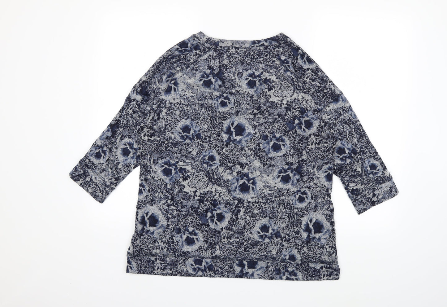 Marks and Spencer Womens Blue Floral  Pullover Jumper Size 14