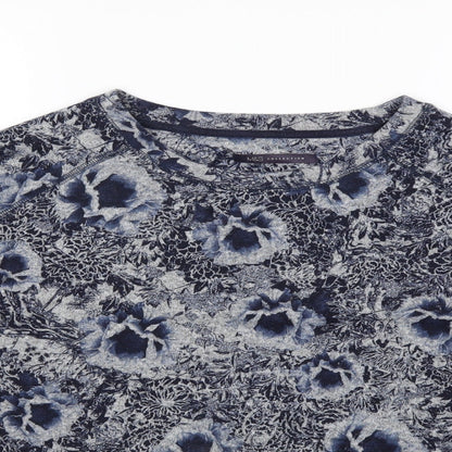 Marks and Spencer Womens Blue Floral  Pullover Jumper Size 14