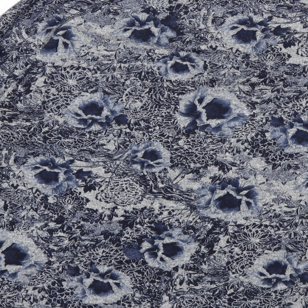 Marks and Spencer Womens Blue Floral  Pullover Jumper Size 14