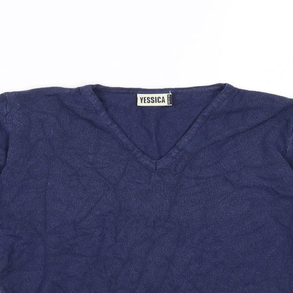 Yessica Womens Blue  Knit Pullover Jumper Size 10