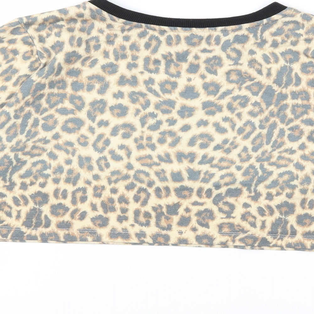 Candy Couture Girls Beige Animal Print  Pullover Sweatshirt Size 12 Years