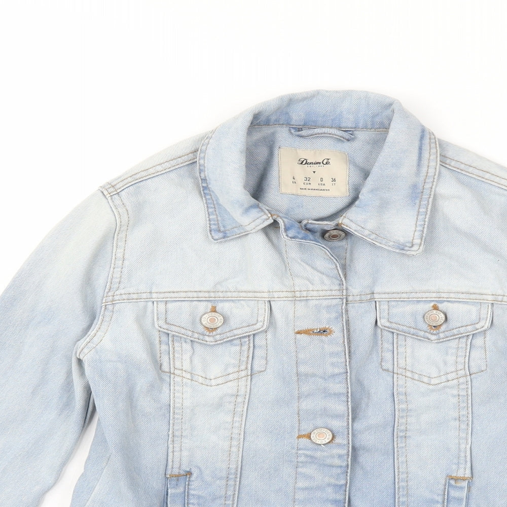 Denim & Co. Womens Blue  Denim Jacket  Size 4