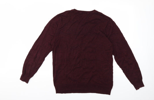 Easy Mens Red  Knit Pullover Jumper Size M
