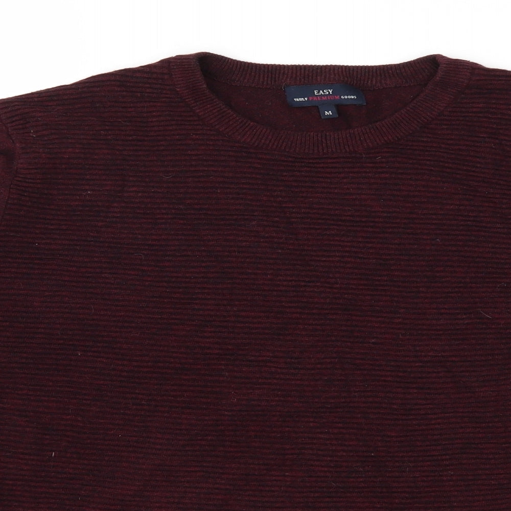 Easy Mens Red  Knit Pullover Jumper Size M