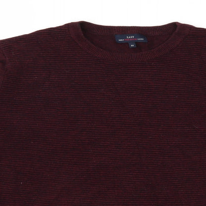 Easy Mens Red  Knit Pullover Jumper Size M