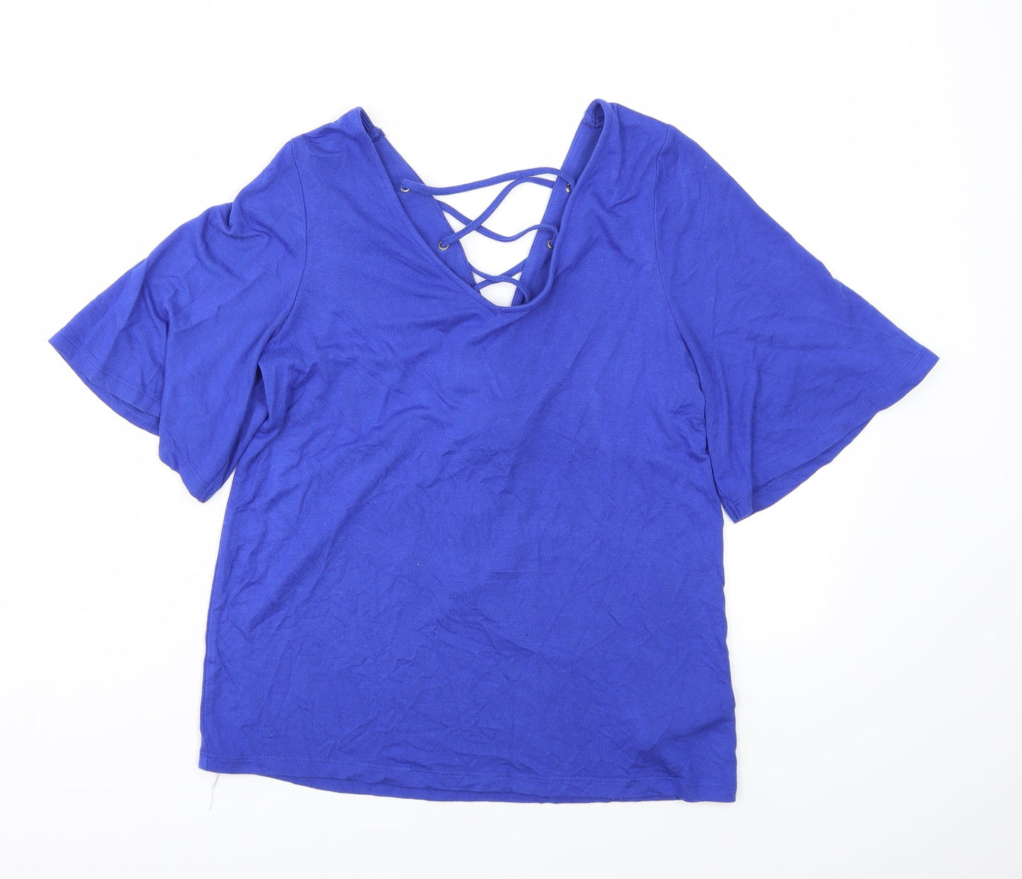 Womens UK Size 8 New Look Blue Basic T-Shirt