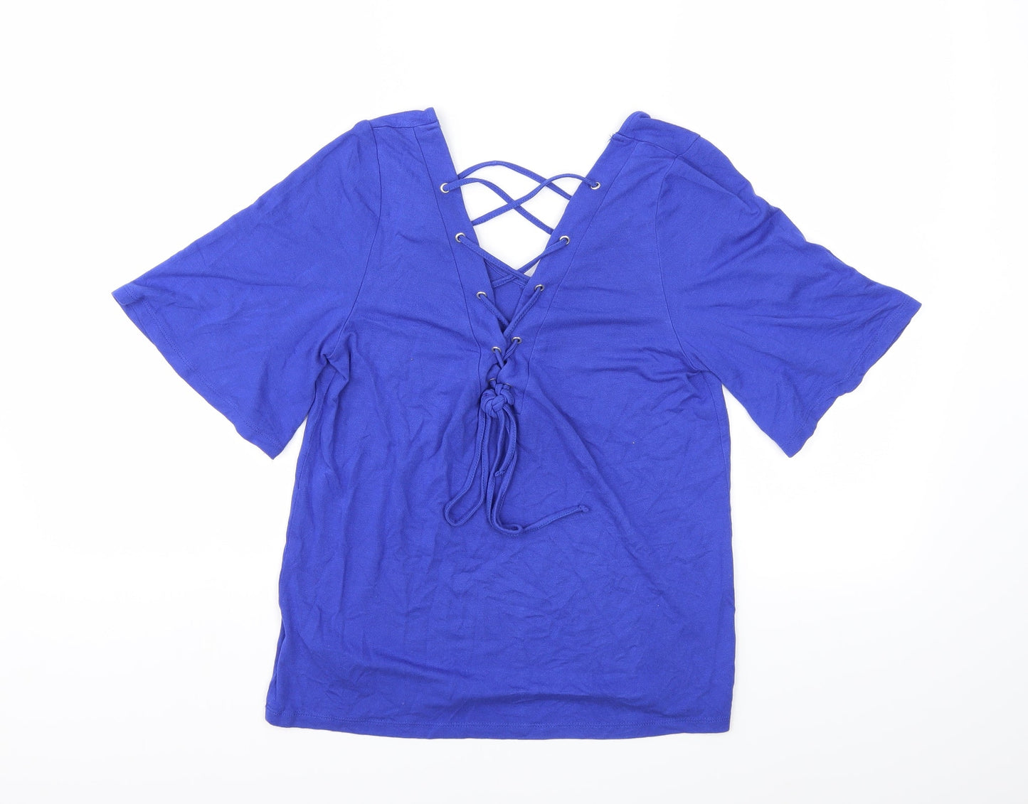 Womens UK Size 8 New Look Blue Basic T-Shirt