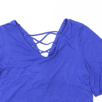 Womens UK Size 8 New Look Blue Basic T-Shirt