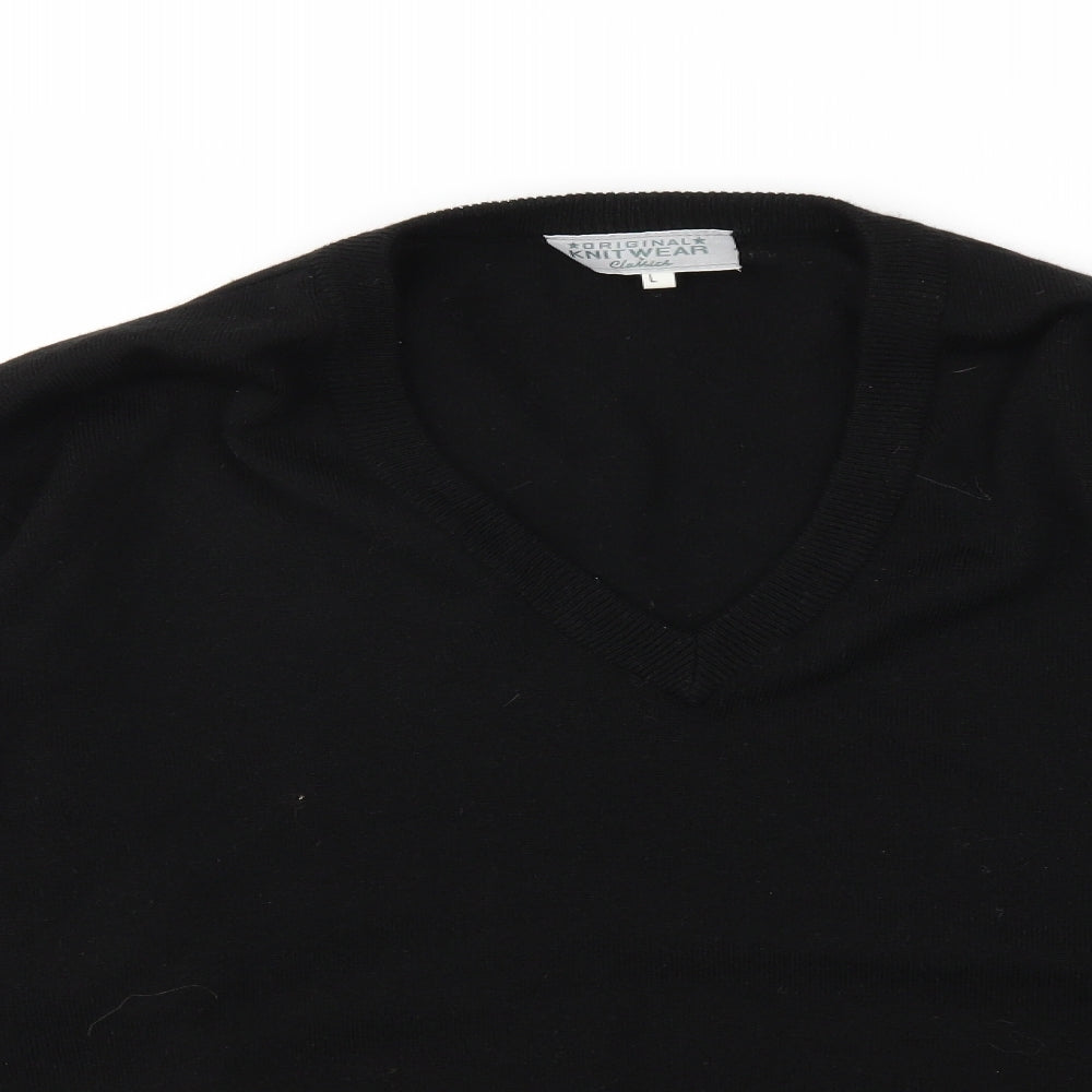 Preworn Mens Black  Knit Pullover Jumper Size L