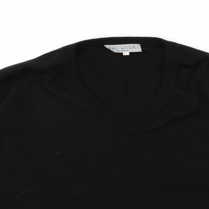 Preworn Mens Black  Knit Pullover Jumper Size L