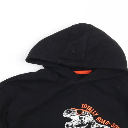 Primark Boys Black   Pullover Hoodie Size 2-3 Years  - Totally Roar-some