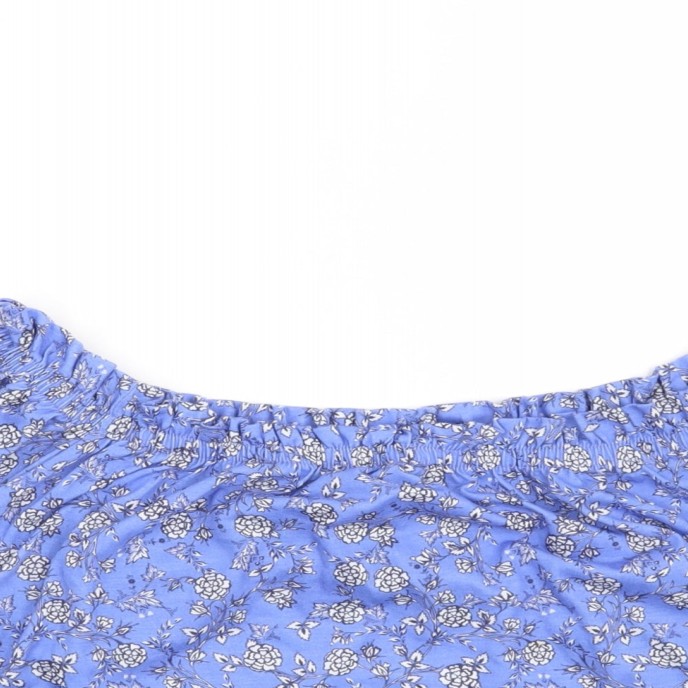 Miss Selfridge Womens Blue Floral  Basic Blouse Size 10