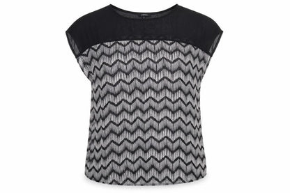 Papaya Womens Black Geometric  Basic Blouse Size 12
