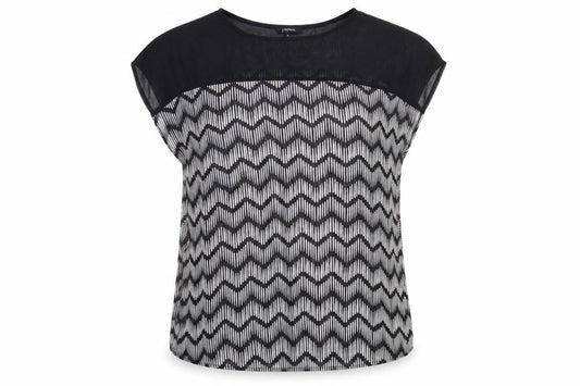 Papaya Womens Black Geometric  Basic Blouse Size 12