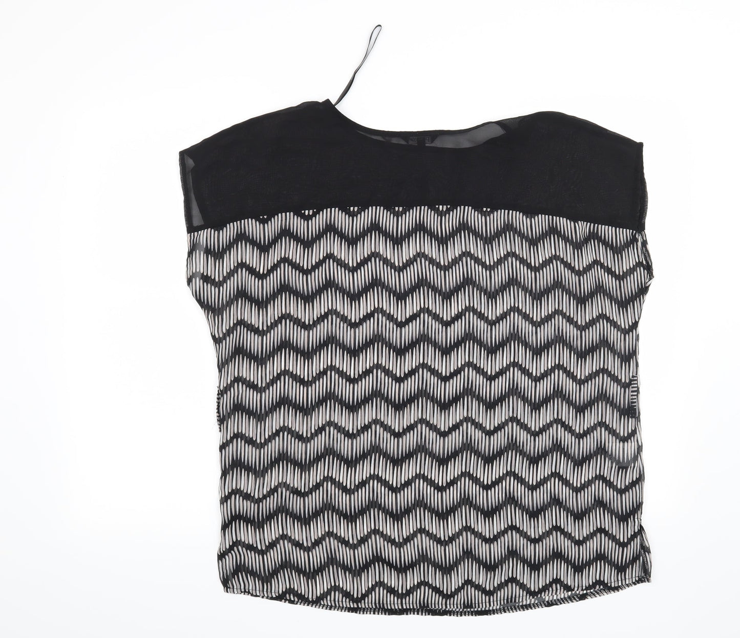 Papaya Womens Black Geometric  Basic Blouse Size 12