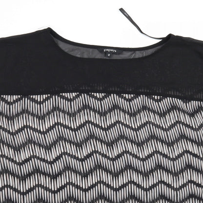 Papaya Womens Black Geometric  Basic Blouse Size 12