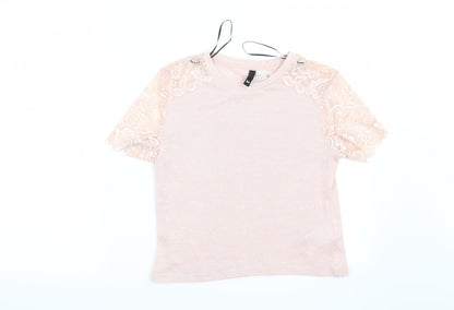 Womens UK Size M H&M Pink Basic Blouse